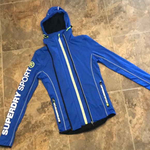 Superdry Blue Sport Hoodie - Picture 2 of 8